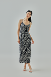 Rea Strappy Back Printed Midi Dress